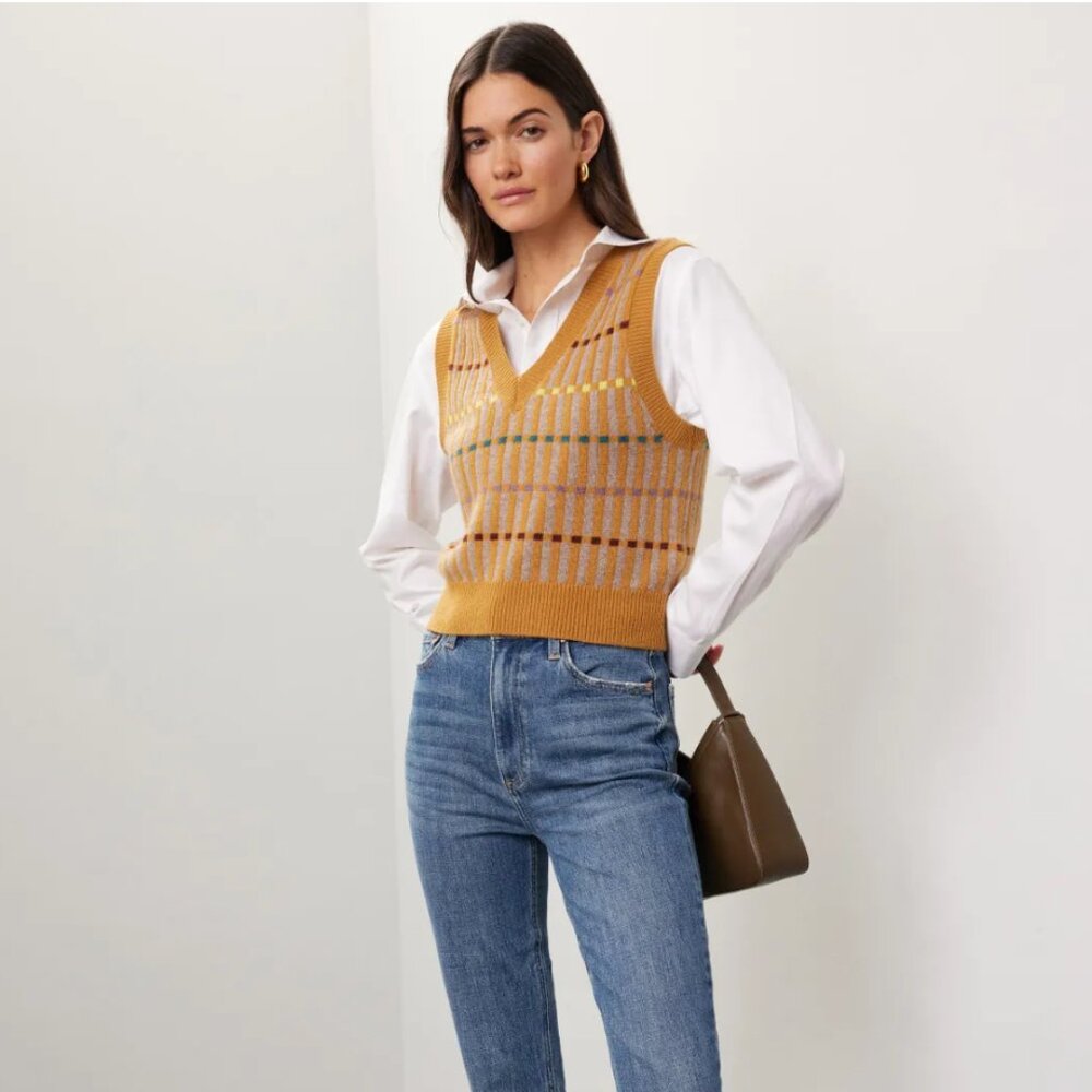 Madewell Jacquard V-Neck Sweater Vest